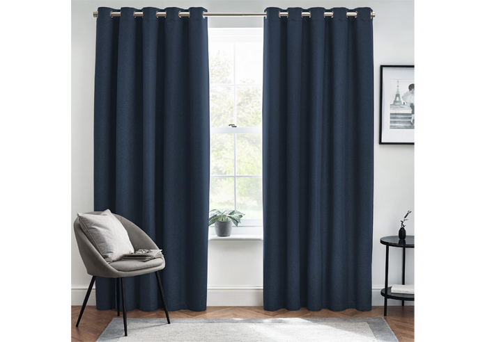 Dawn (Blackout) Eyelet, Midnight - Ready Made Curtains - Image 7